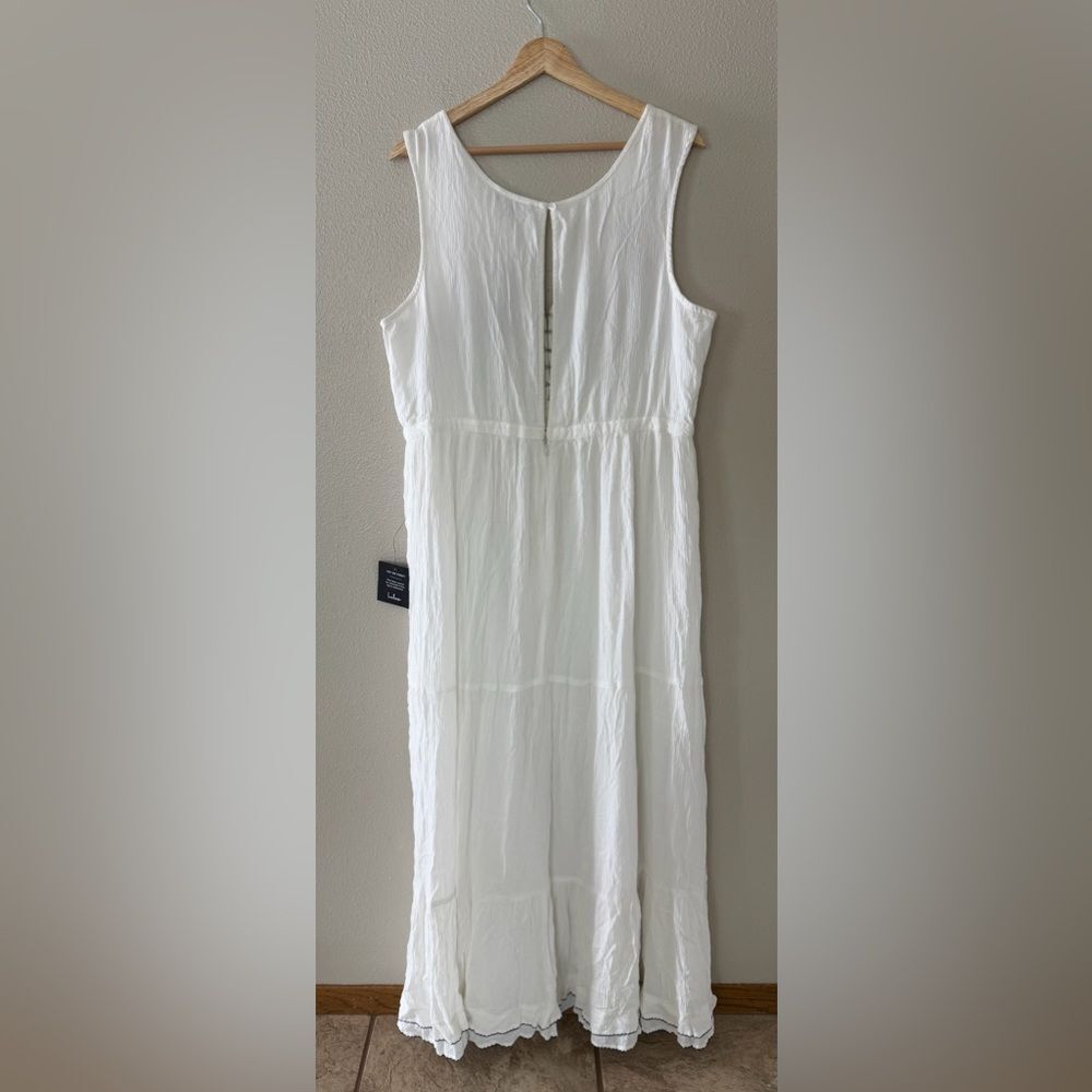 NWT Lulus Tickets To Paradise White Embroidered Tiered Flowy Maxi Dress Size XXL - Picture 10 of 13